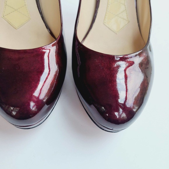 Joan & David Patent Leather Burgundy Platform Pumps Size‎ 7.5 - Picture 4 of 12